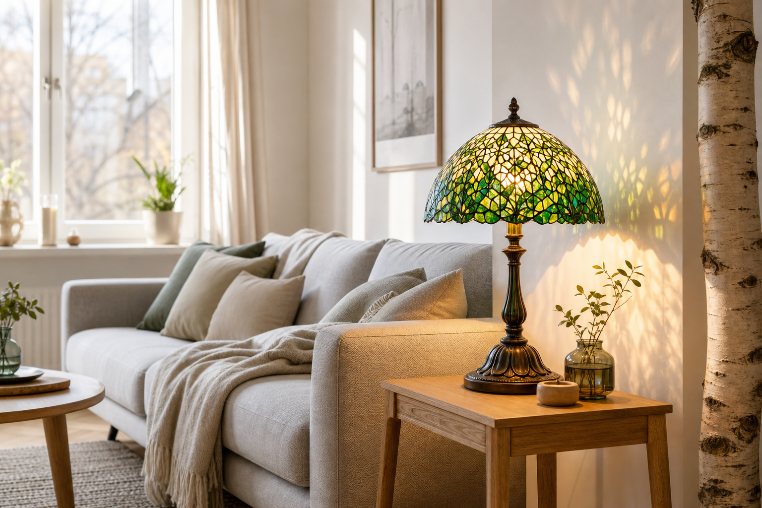 Grön Tiffany bordslampa – elegans och personlighet till ditt hem