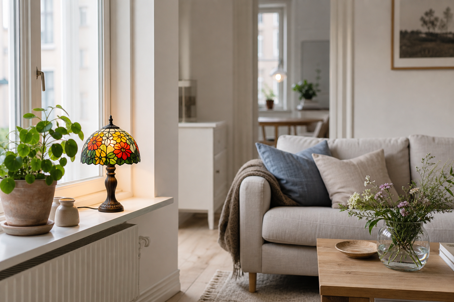 Liten Tiffany Bordslampa – Stilfull mysbelysning för svenska hem