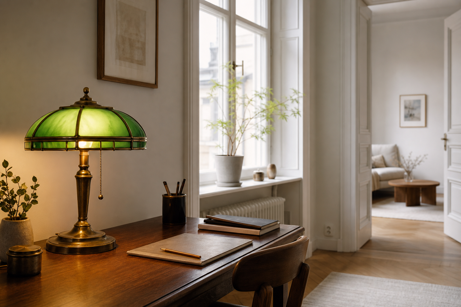 Tiffany banklampa – Tidlös elegans och stämningsfull belysning till ditt skrivbord