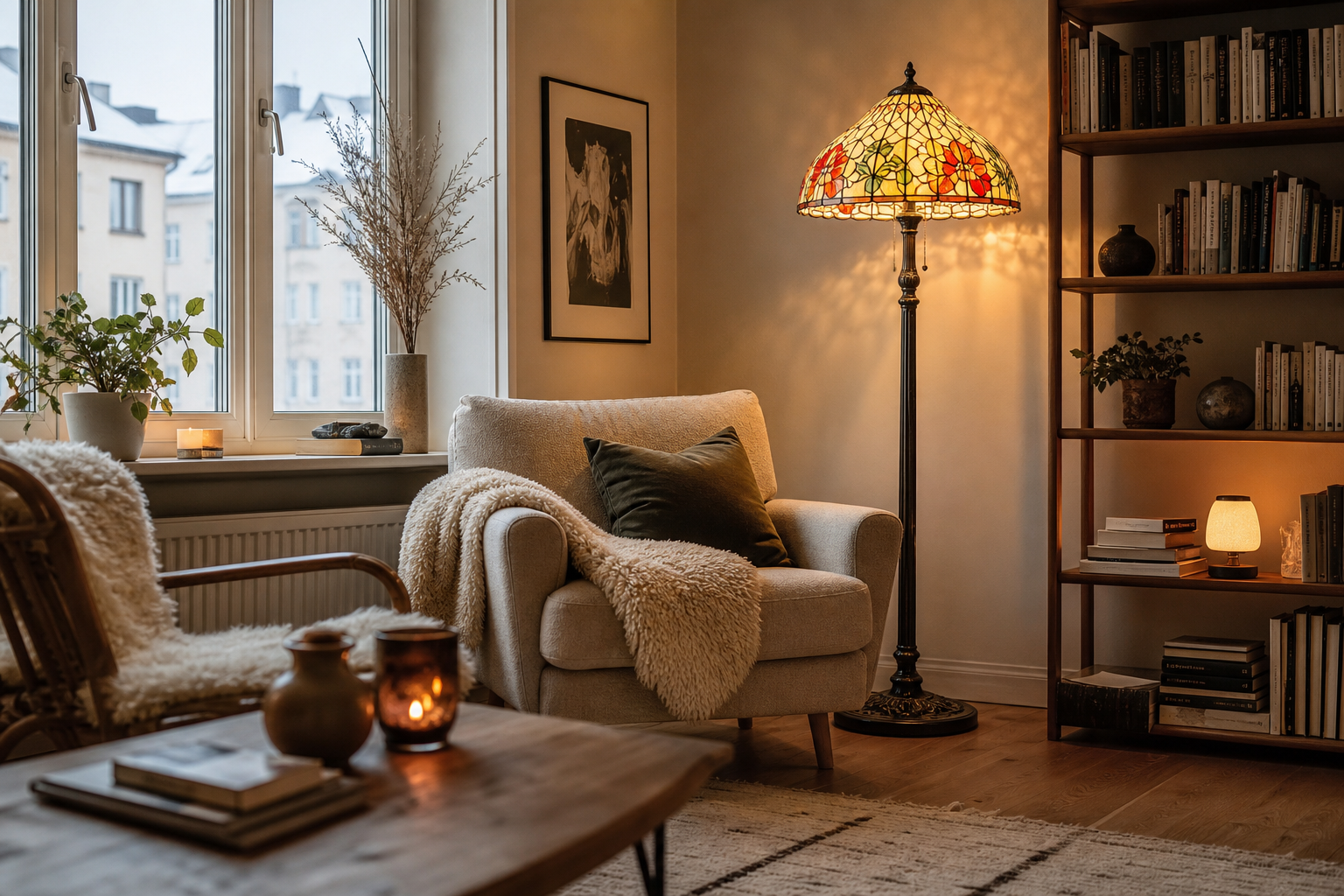 Inspirerande idéer: Tiffany läslampa golv för mysiga svenska läshörnor